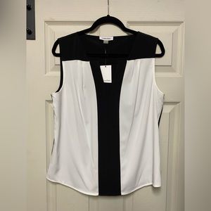NWT Black and White Sleeveless Calvin Klein Top